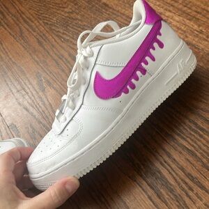 Nike Air Force 1 custom hand-painted shoes. Size 6.5 Y, 39 EU, 8.5 women’s.